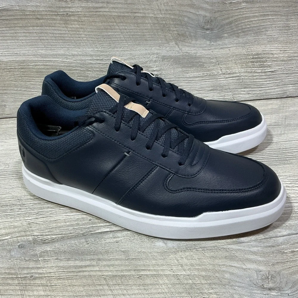 Footjoy Mens Size 13M Contour Casual Shoes 54372 Navy-White Spikeless Golf Shoes